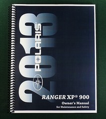 2013 Polaris Ranger XP 900 Owner’s Manual: 96 Pages & Protective Covers!