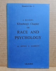Klineberg’s Chapter on Race & Psychology by Garrett – I.A.A.E.E. Racial Eugenics