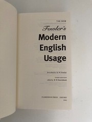 New Fowler’s Modern English Usage by H. W. Fowler (1996, Hardcover) 1st Printing