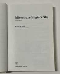 Microwave Engineering by David M Pozar 3rd Edition 2005 HC