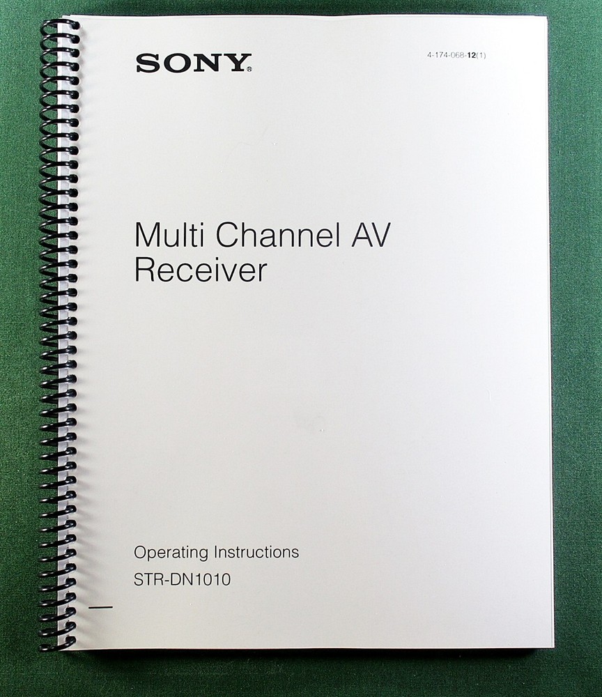 Sony STR-DN1010 Instruction Manual: 136 Pages & Protective Covers!