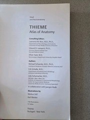 Thieme Atlas of Anatomy Ser.: Head and Neuroanatomy by Erik Schulte, Lawrence…