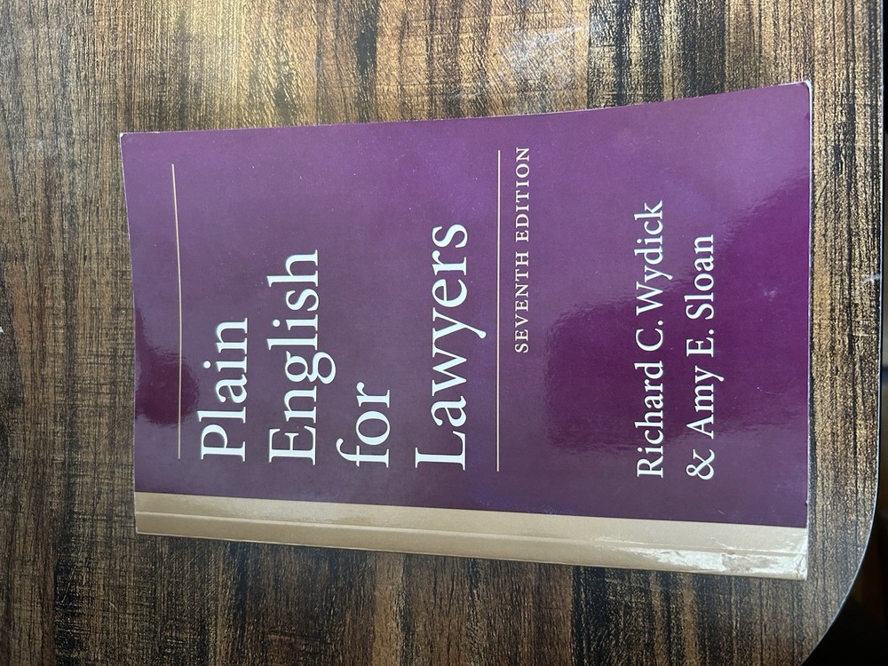 Plain English for Lawyers Seventh Edition Wydick Sloan Paperback Law 2022