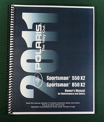2011 Polaris Sportsman 850 X2 ATV Owner’s Manual: 161 Pages & Protective Covers!