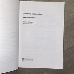 Chemical Engineering An Introduction Morton M Denn Cambridge Series PB Textbook