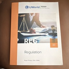 UWorld Roger CPA Review REG Regulation 2022 Ed. Roger Philipp [Paperback]