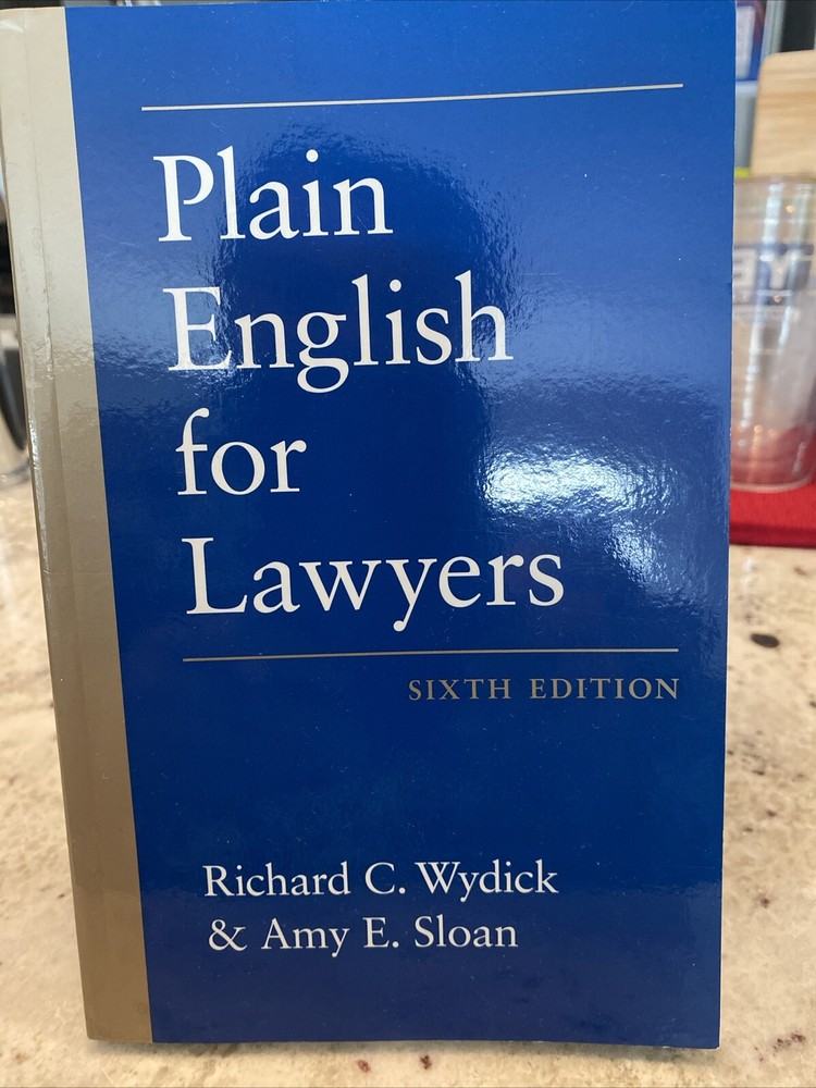 Plain English for Lawyers Paperback Sixth (6th) Ed By Richard C. Wydick GOOD