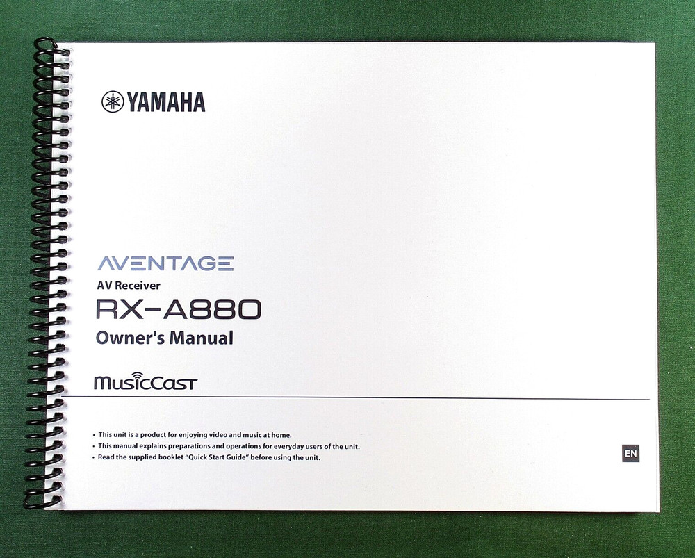Yamaha RX-A880 Instruction Manual: Full Color 202 Pages & Protective Covers!