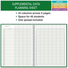 Green Lesson Plan And Grade Record Book 8.5 X 11 For Teachers 50 Students