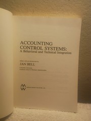 Accounting Control Systems : A Technical, Social and Behavioral I