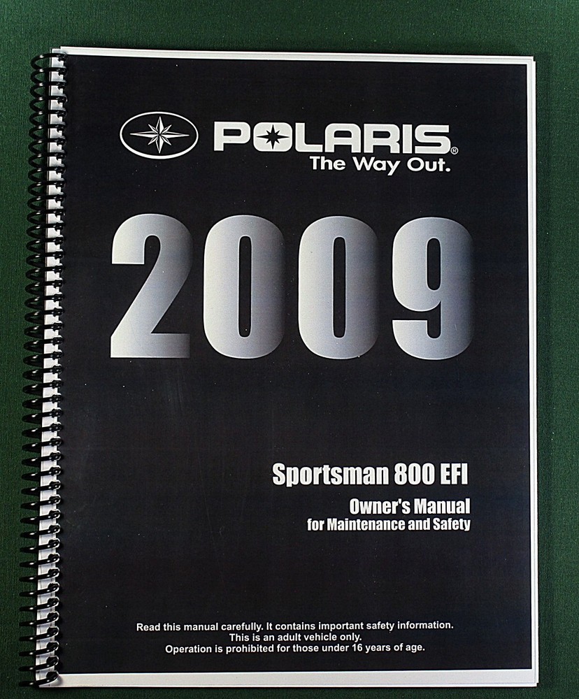 2009 Polaris Sportsman 800 EFI ATV Owner’s Manual: 136 Pages & Clear Covers!