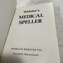 1975 Websters Medical Speller Small Size Hardcover Textbook By Merriam-Webster