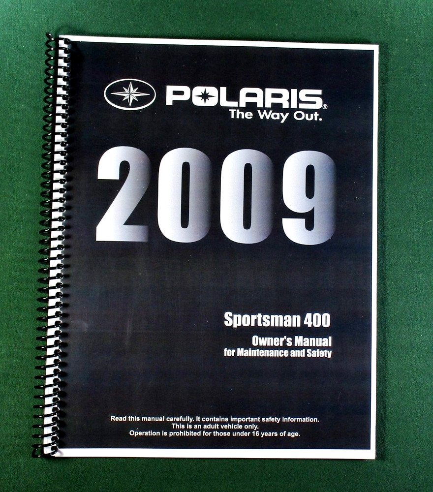 2009 Polaris Sportsman 400 ATV Owner’s Manual: 126 Pages & Protective Covers