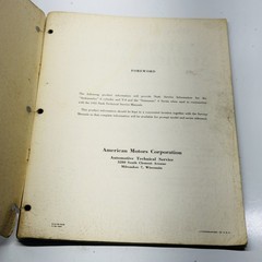 1956 Nash Technical Service Manual Supplement Ambassador Statesman AMC Original