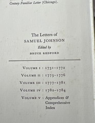 Letters of Samuel Johnson – Hyde Edition 5 volumes complete VG DJ Princeton