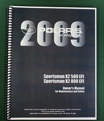 2009 Polaris Sportsman X2 800 EFI ATV Owner’s Manual: 148 Pages & Clear Covers!
