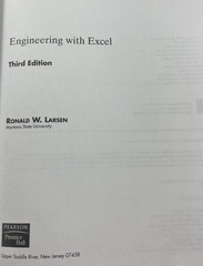 Engineering with Excel by Ronald W. Larsen 2008 Trade Paperback E Source