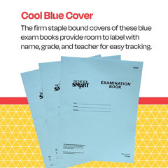 Examination Blue Book with 8 Pages, 8-1/2 X 11 Inches, Pack of 100 Books