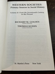 Western Societies : Primary Sources in Social History by R. M. Golden 2 Vol Set