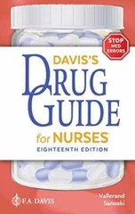 Davis’s Drug Guide for Nurses – Paperback, by Vallerand PhD RN – Very Good v