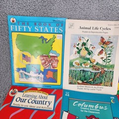 Vtg Mixed Lot of 9 Books Children Homeschool Learning Resources Activity