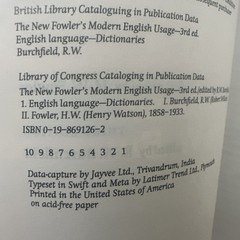 The New Fowler’s Modern English Usage 3rd Edition Edited by R. W. Burchfield