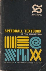 Vintage 1965 Speedball Textbook for Pen & Brush Lettering, fair cond.