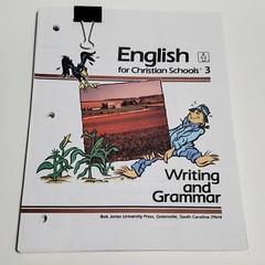 Bob Jones University English 3 Writing Grammar Teachers Guide Answer Book BJU