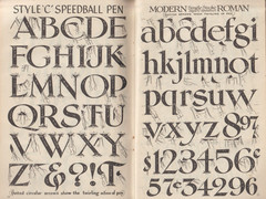 Vintage 1965 Speedball Textbook for Pen & Brush Lettering, fair cond.