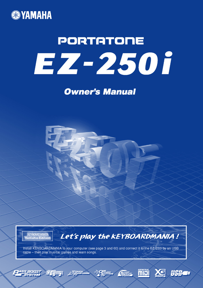 Yamaha EZ-250i Instruction Manual: 88 Pages & Protective Covers!