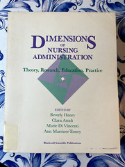 Dimensions of Nursing Administration, Beverly Henry, Oversized Paperback, 1989