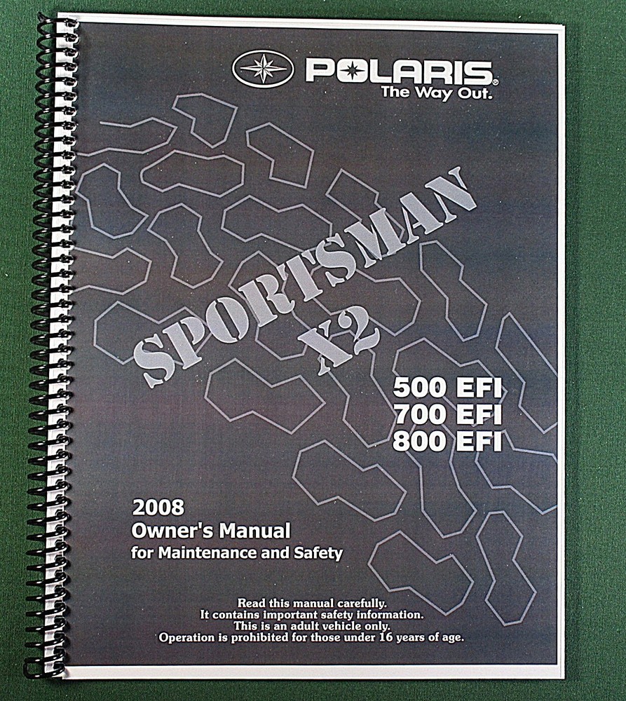 2008 Polaris Sportsman X2 500 EFI Owner’s Manual: 163 Pages & Protective Covers!