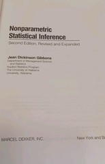 Nonparametric Statistical Inference Second Edition by Gibbons – Hardcover