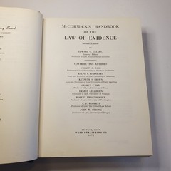 McCormick on Evidence Hornbook Series HB 2nd Edition 1972 Vtg Law Textbook Legal