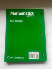 Holt McDougal Mathematics Course 3 Know-It Notebook Student Edition