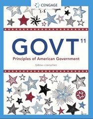 Cengage GOVT 11 Principles of American Government by Sidlow, digital download