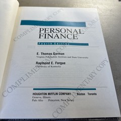 Personal Finance 4rd Edition E. Thomas Garman Raymond Forgue 1990 Hardcover Book
