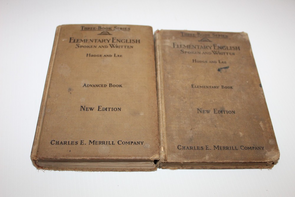Vintage Elementary English Spoken & Written Textbook Set Hodge Lee 1926 1928
