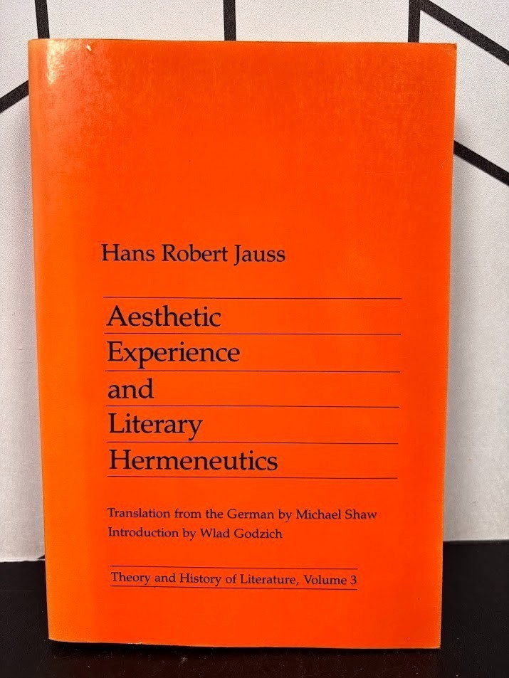 Aesthetic Experience Literary Hermeneutics Jauss Theory History Lit Vol 3 PB VG