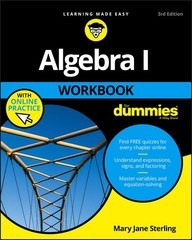Algebra I Workbook For Dummies – Sterling, Mary Jane – Acceptable – See cond…