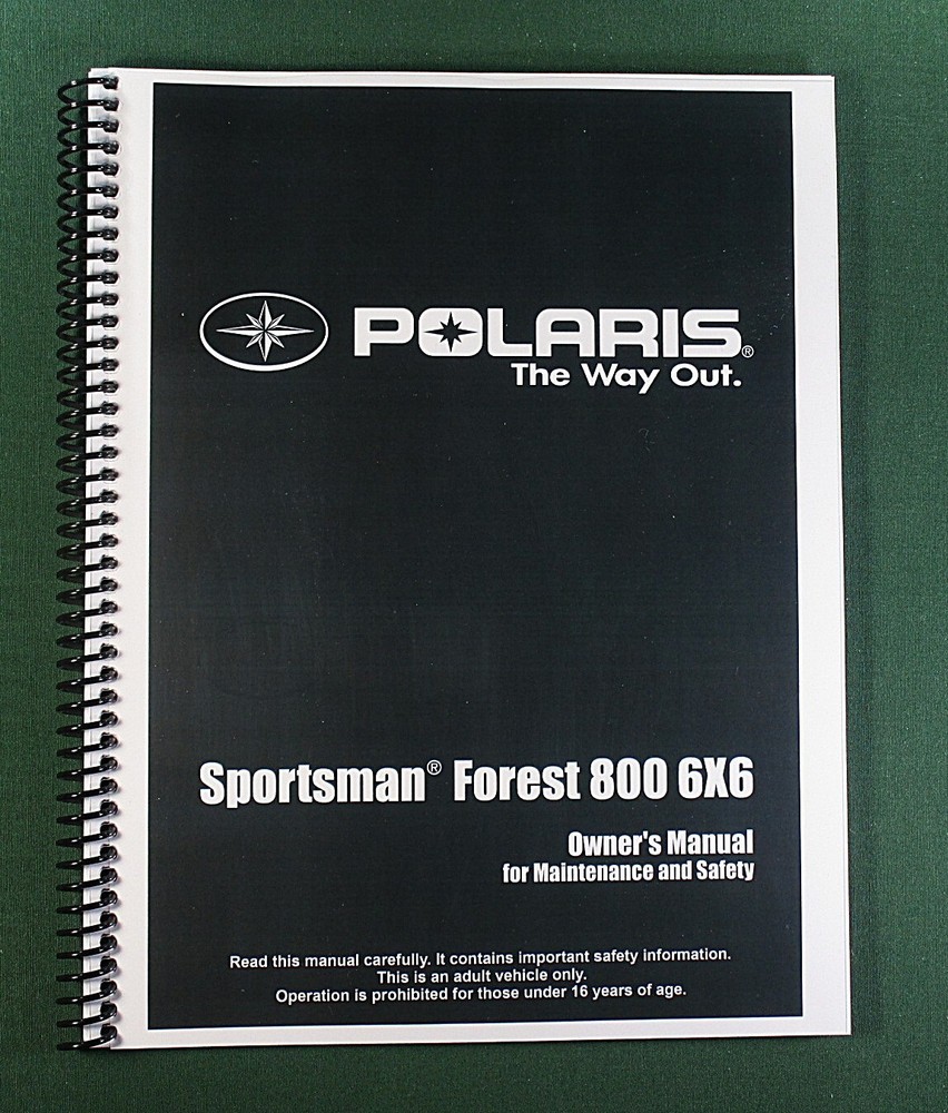 2012 Polaris Sportsman Forest 800 6X6 Owner’s Manual: 141 Pages & Clear Covers!