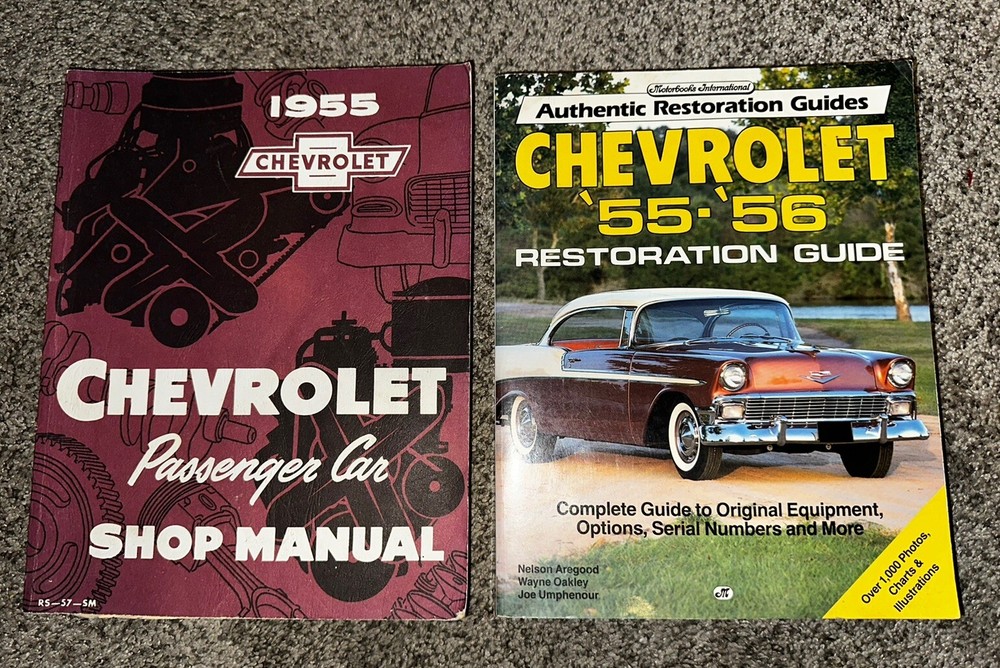 LOT OF 2 1955 1956 Chevrolet Restoration Guide 55 56 Chevy Manual Book BOOKS