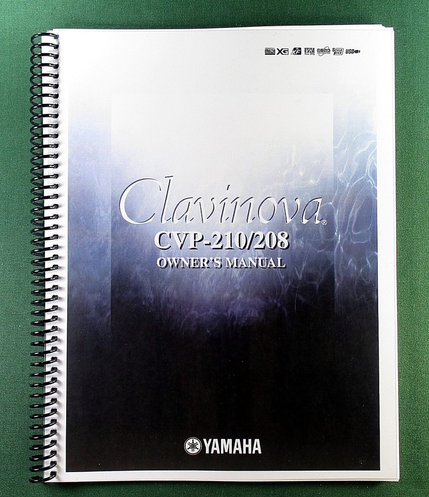 Yamaha CVP-210 CVP-208 Instruction Manual: 180 Pages & Protective Covers!