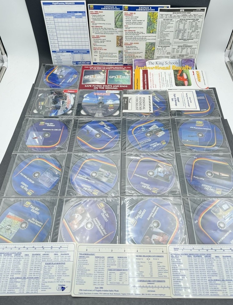 King Schools – 13 DVD & 4 CD-ROM Lot w/Study Guides Aviation Flight Courses NEW