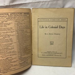 Life in Colonial Days Booklet by L Morton Tillinghast 32 Pages
