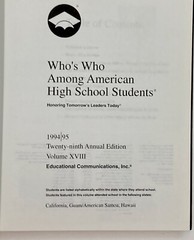 Who’s Who Among American High School Students Lot Of 3 1993-96 Ca. Guam/Samoa HI
