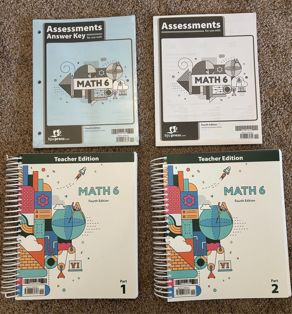 BJU Press -Math 6 Teacher’s Edition 1&2, Assessments, Assessments Answer Key