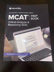 UWorld MCAT Prep Book CARS Critical Analysis & Reasoning Skills 2025-2026