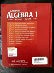 Holt McDougal Larson Algebra 1 Textbook Common Core Edition