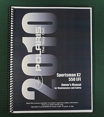 2010 Polaris Sportsman X2 550 EFI ATV Owner’s Manual: 129 Pages & Clear Covers!